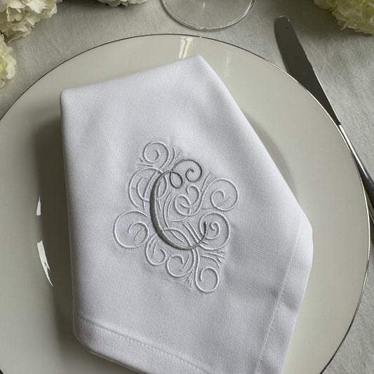 "BLUSH" - bestickte personalisierte Serviette mit Monogramm für Hochzeit & Events