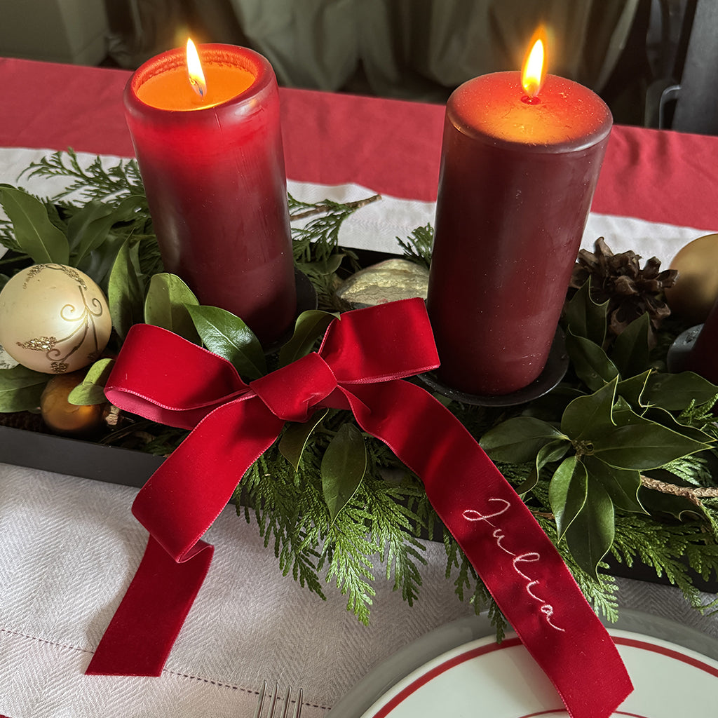 Rote Samtschleife "Personalisiert"