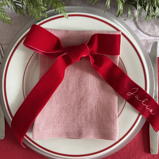 Rote Samtschleife "Personalisiert"