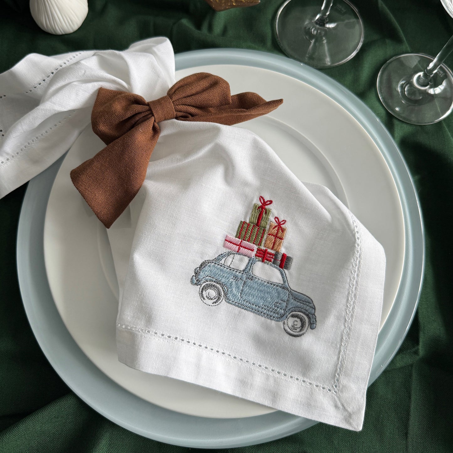 Servietten-Set "Christmas Car" (4 Stk.)