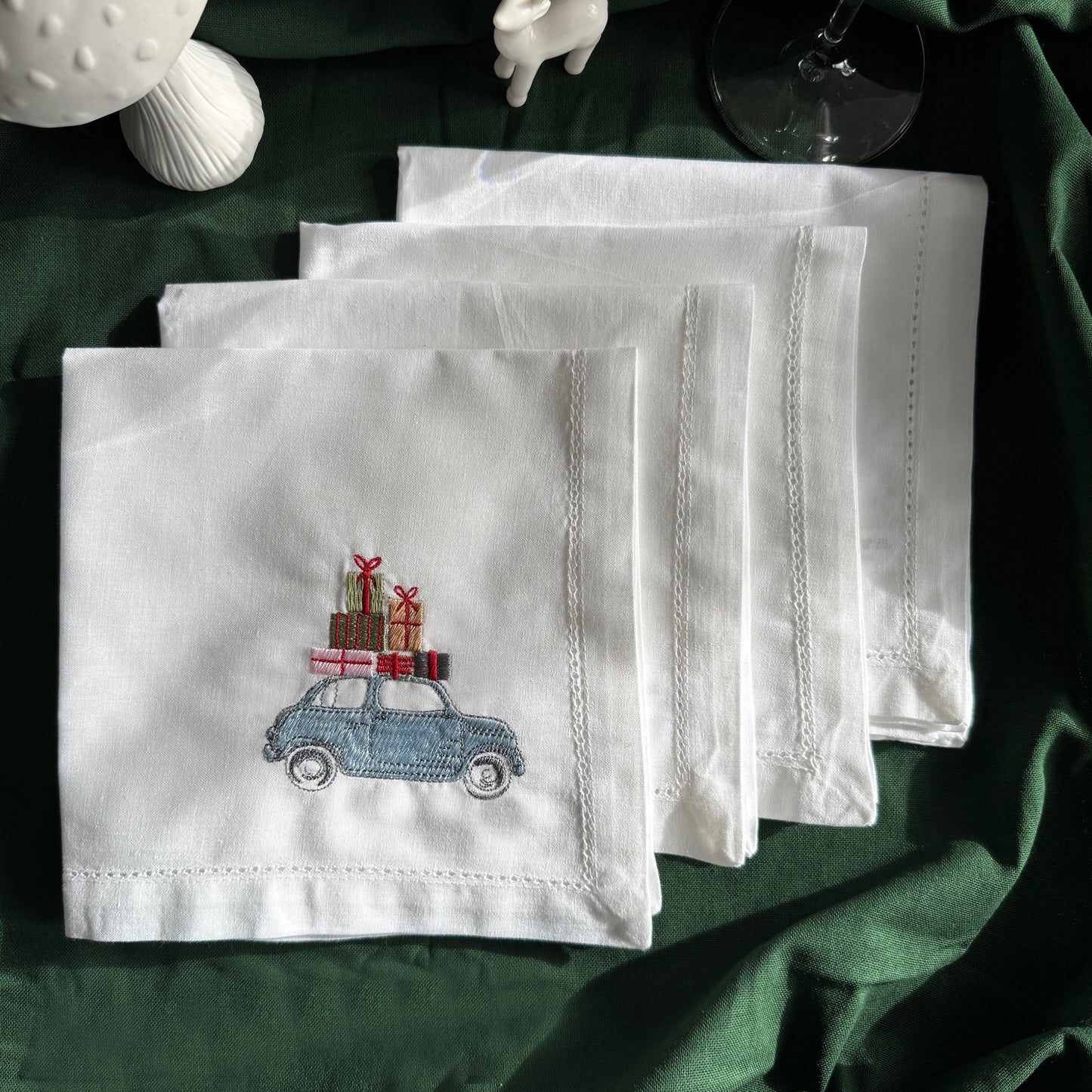 Servietten-Set "Christmas Car" (4 Stk.)