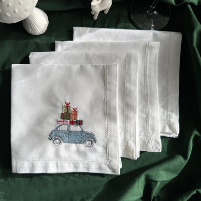Servietten-Set "Christmas Car" (4 Stk.)