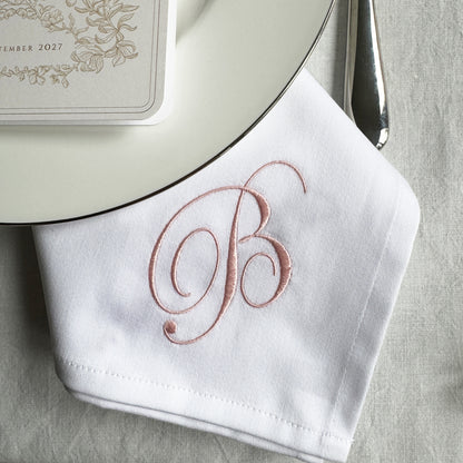 "BELLE" - bestickte personalisierte Serviette mit Monogramm für Hochzeit & Events