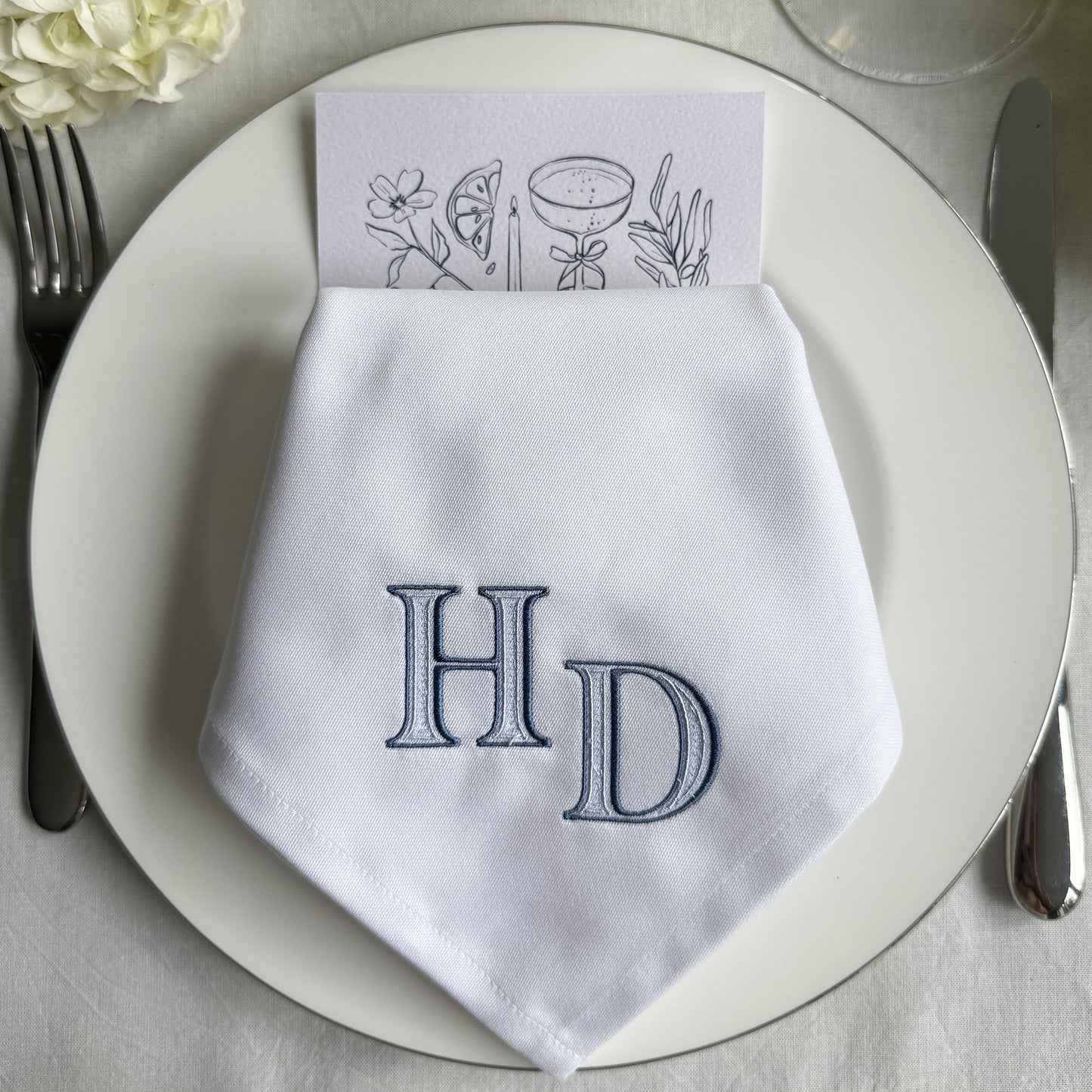 "EDITION" - bestickte personalisierte Serviette mit Monogramm für Hochzeit & Events