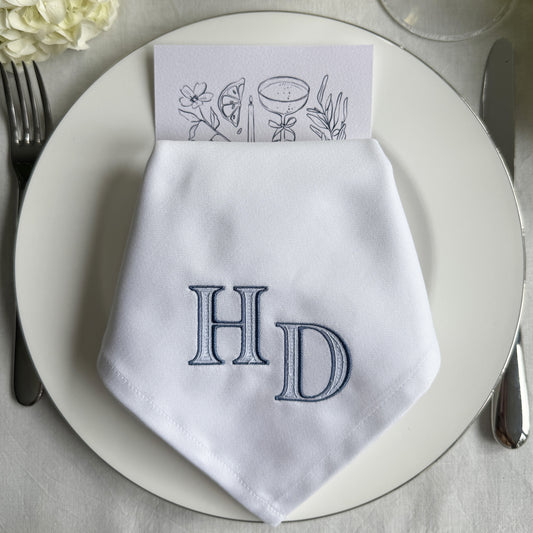 "EDITION" - bestickte personalisierte Serviette mit Monogramm für Hochzeit & Events