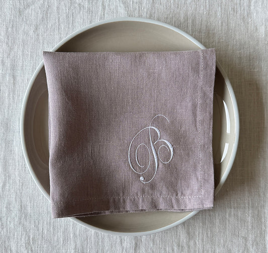 Leinenserviette Monogramm "No.1"