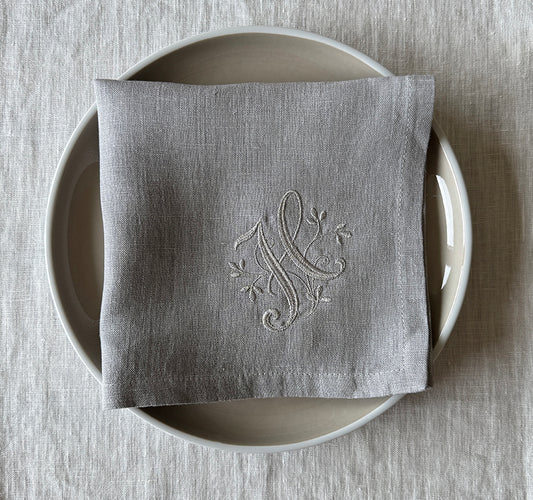 Leinenserviette Monogramm "No.2"